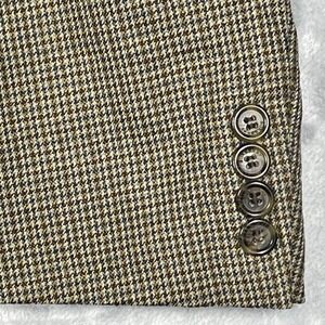 Burberry London Mens Blazer Suit Jacket 42 Long Brown Houndstooth Wool Made USA